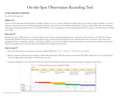 On-the-Spot Observation Recording Tool