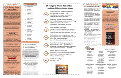 24 Things to Always Remember. . . and One Thing to Never Forget