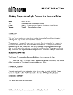 All-Way Stop &ndash; Aberfoyle Crescent at Lomond Drive