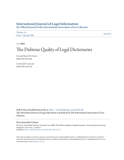 The Dubious Quality of Legal Dictionaries