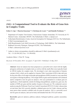 JAG: A Computational Tool to Evaluate the Role of Gene