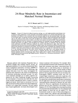 24-Hour Metabolic Rate in Insomniacs and Matched Normal Sleepers