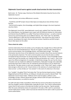 Diplomatic Council warns against unsafe cloud