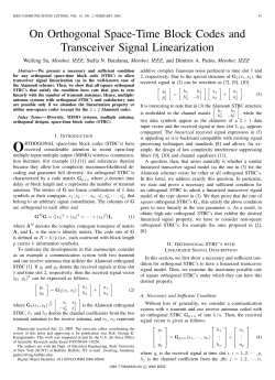 On Orthogonal Space-Time Block Codes and Transceiver Signal