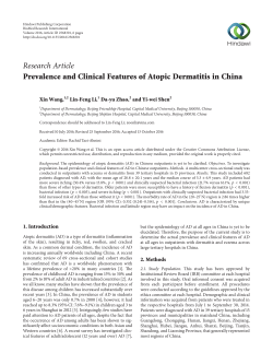 Prevalence and Clinical Features of Atopic Dermatitis in China