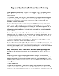 Request for Qualifications for Disaster Debris Monitoring
