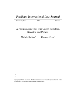 A Privatization Test: The Czech Republic