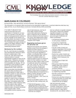 Marijuana in Colorado - Colorado Municipal League
