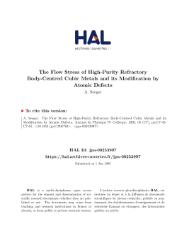 The Flow Stress of High-Purity Refractory Body-Centred Cubic