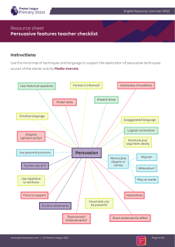 Persuasive features teacher checklist