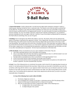9-Ball Rules - Clayton Club Saloon