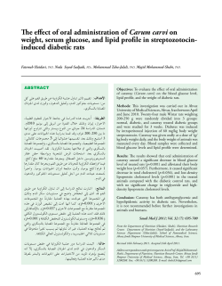 The effect of oral administration of Carum carvi on weight, serum