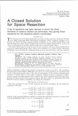 A Closed Solution for Space Resection