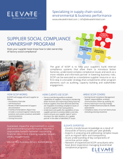Supplier Social Compliance Ownership Program (SCOP)