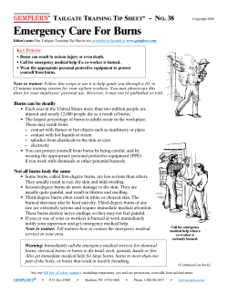 Emergency Care For Burns