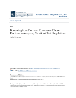 Borrowing from Dormant Commerce Clause Doctrine in Analyzing