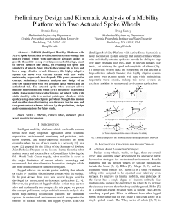 Preliminary Design and Kinematic Analysis of a Mobility