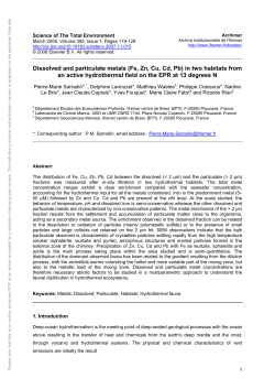 Dissolved and particulate metals (Fe, Zn, Cu, Cd - Archimer
