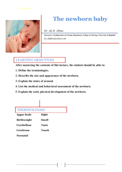 The newborn baby - conursing.uobaghdad