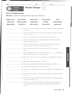 Chapter review Nuclear changes