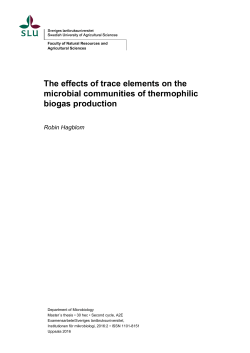 The effects of trace elements on the microbial communities of
