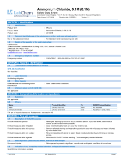 Ammonium Chloride, 0.1M (0.1N)