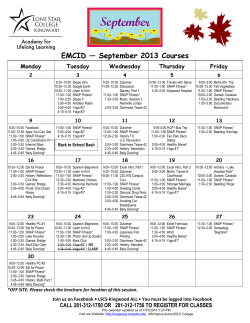 EMCID &mdash; September 2013 Courses