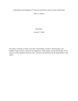 Liberalization and Regulation of Telecoms, Electricity, and Gas in