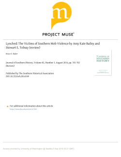 Lynched: The Victims of Southern Mob Violence by