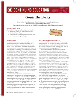 Gout: The Basics - Alabama Pharmacy Association