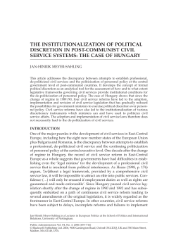 THE INSTITUTIONALIZATION OF POLITICAL DISCRETION IN