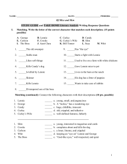 Of Mice and Men Study Guide and Take Home Test