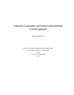 Aspectual Composition and Sentence Interpretation: A formal