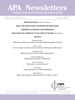 APA Newsletters - The American Philosophical Association