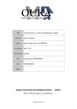 Title Strumpet Fortune : A Study of Shakespearean Tragedy Author(s