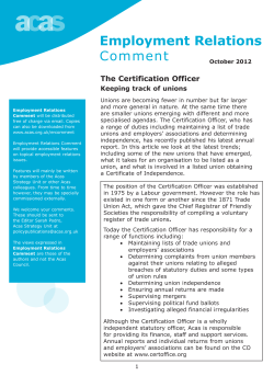 The Certification Officer - Keeping track of unions