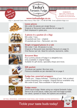 Price List - Tasha`s Fantastic Fudge