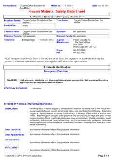 Oxygen Carbon Dioxide Inert Gas Mixture MSDS