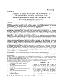 Association of resistin and hs-CRP with liver enzymes and