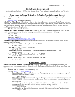 Early Steps Resources List - Faculty Web Sites at the University of