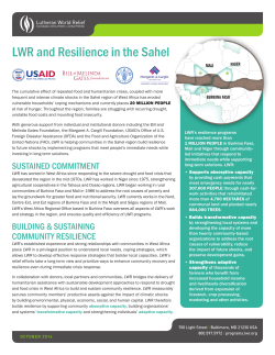 LWR and Resilience in the Sahel