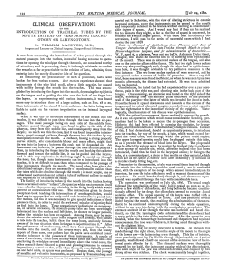 Clinical observations on the introduction of tracheal tubes by the