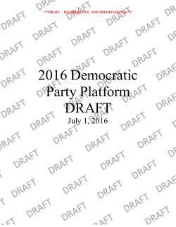 2016 Democratic Party Platform DRAFT