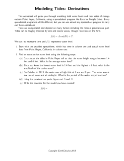 Modeling Tides: Derivatives