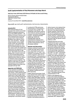 Graft Copolymerization of Vinyl Monomers onto Sago Starch