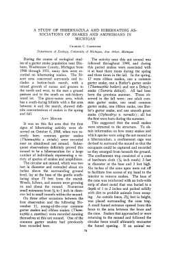 A Study of Hibernacula and Hibernating Associations of Snakes and