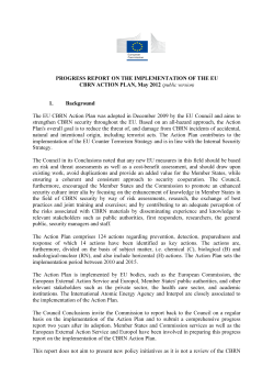 Progress Report on the Implementation of the EU CBRN Action Plan