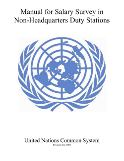 Manual for Salary Survey in Non