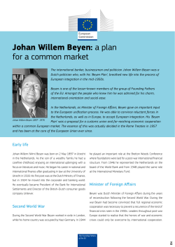 Johan Willem Beyen: a plan for a common market