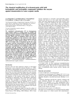 The chemical modification of &alpha;-chymotrypsin with both hydrophobic